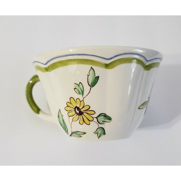 Longchamp Moustiers France 2 Cups and Saucers hand painted Set - Picture 9 of 9